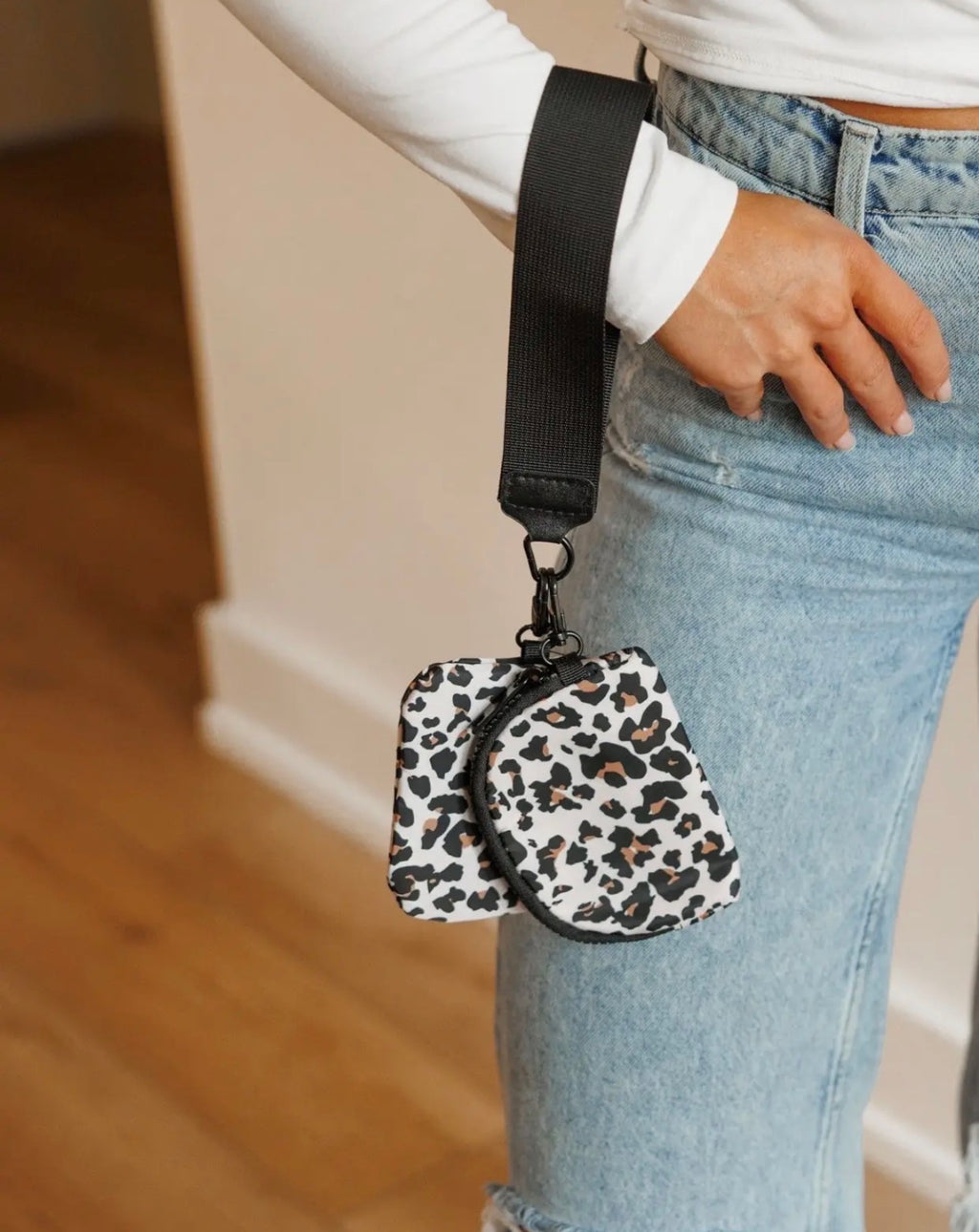 Leopard Dual Pouch Wristlet