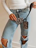 Leopard Dual Pouch Wristlet