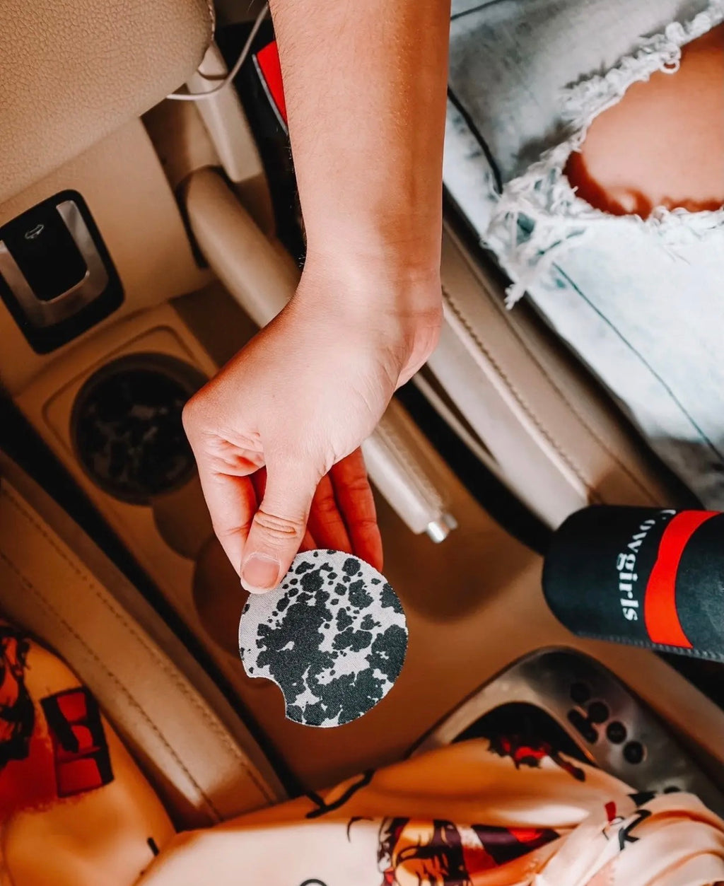 Cowprint Car Coasters 2 Pack